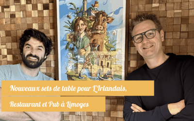 Nouveaux sets de table pour L’Irlandais, restaurant et pub à Limoges