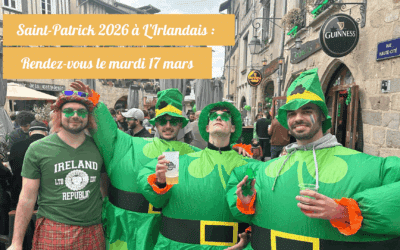 Saint-Patrick 2026 à L’Irlandais : rendez-vous le mardi 17 mars 